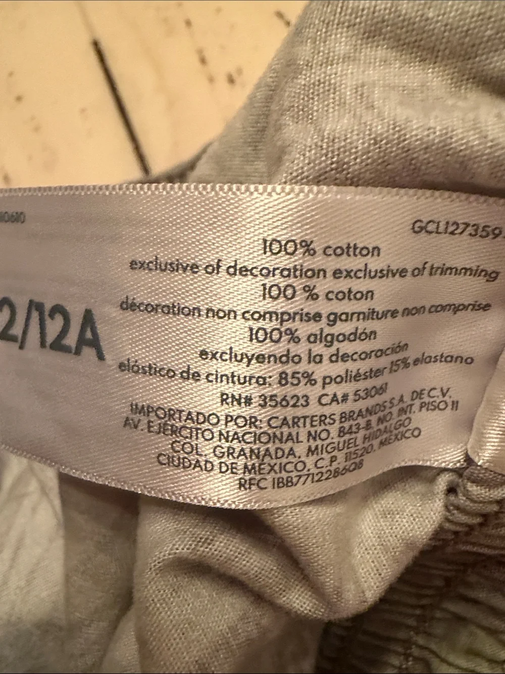 OshKosh B'gosh 100% Cotton Light Green Leaf Print Elastic Waist Shorts